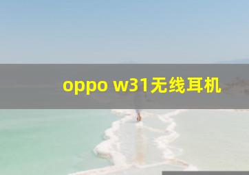 oppo w31无线耳机